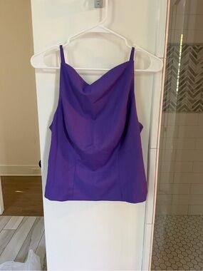 naked wardrobe Purple Satin Cowl Neck Camisole